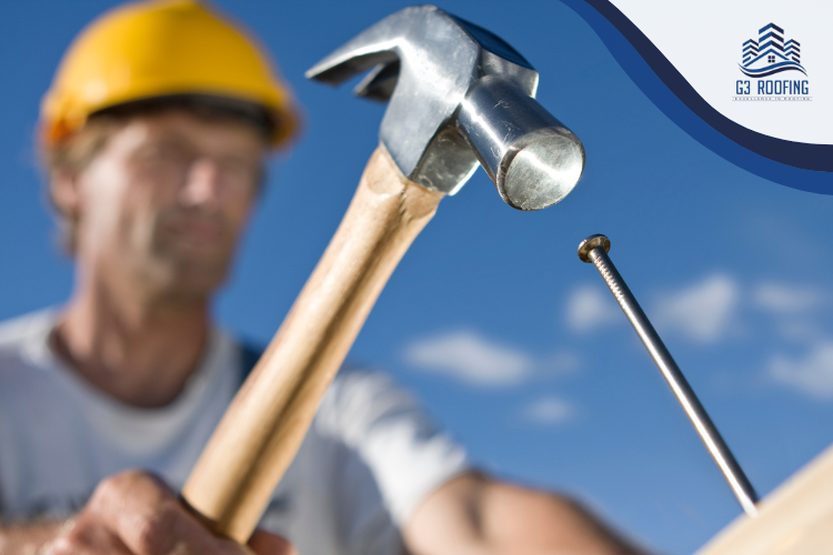 morrissville roofing expert nailing down roof decking